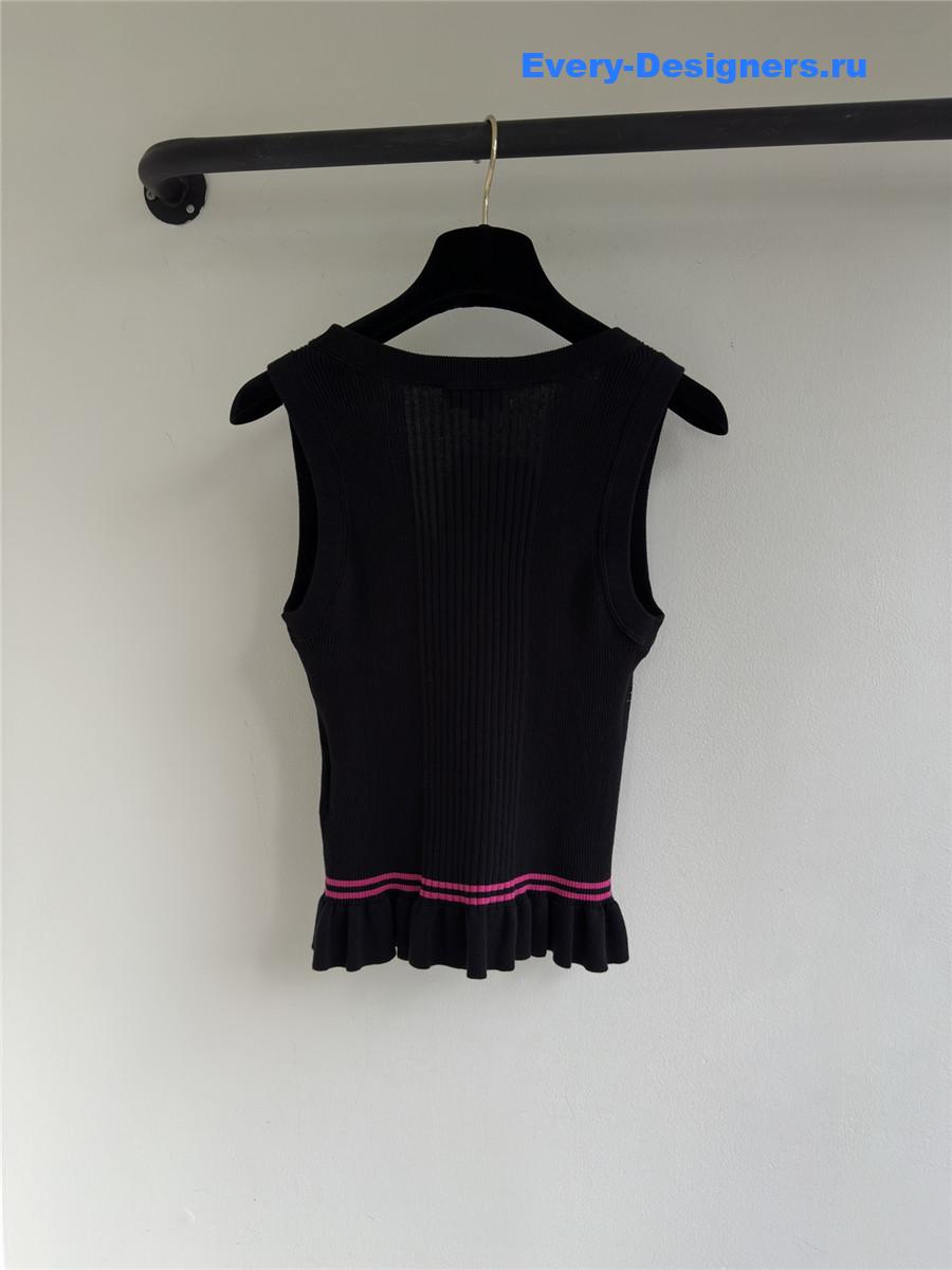 Ch**el embroidered knit vest top