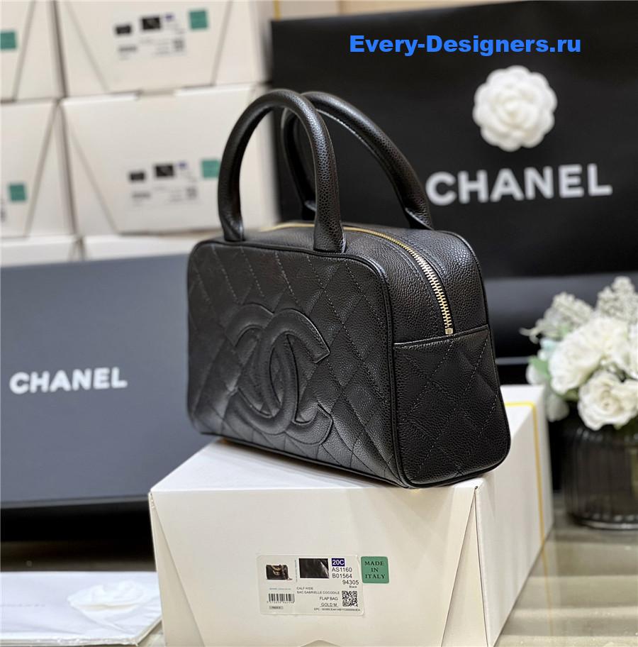 Ch**el black caviar bowler bag