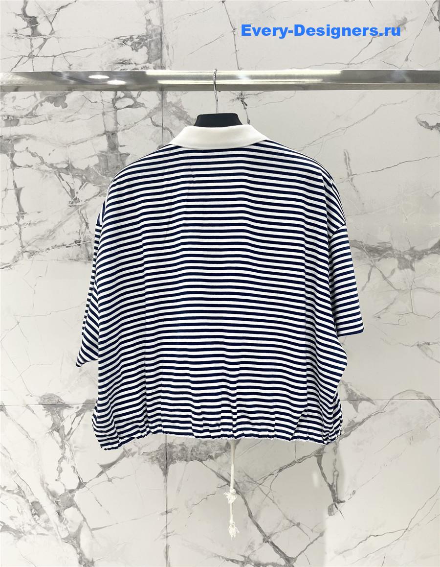 Pra*a blue striped polo shirt