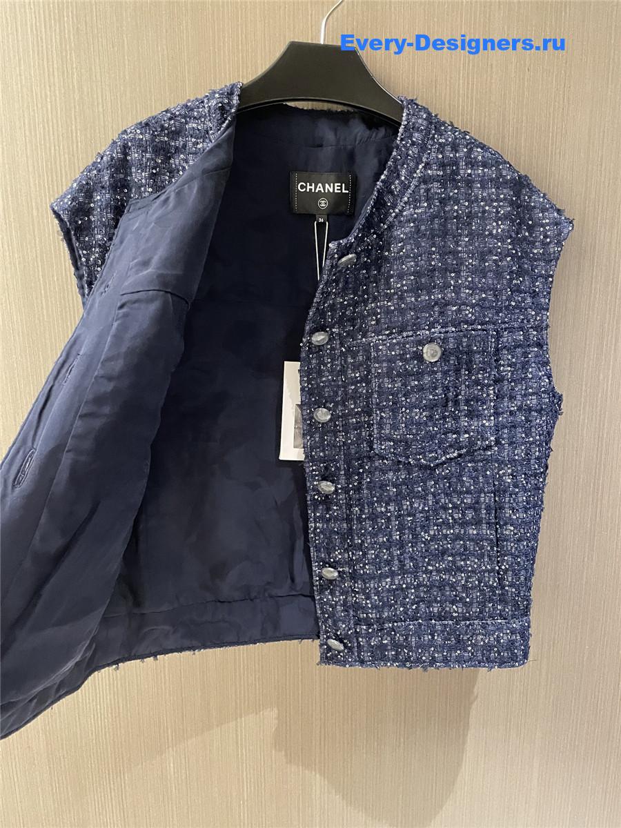 Ch**el blue check vest
