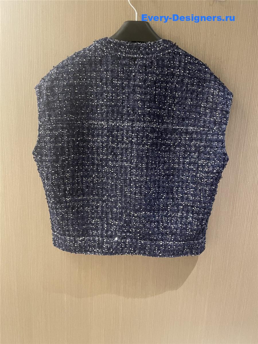 Ch**el blue check vest