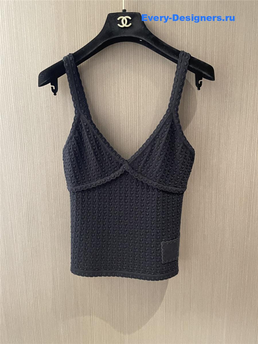Ch**el black crochet tank top