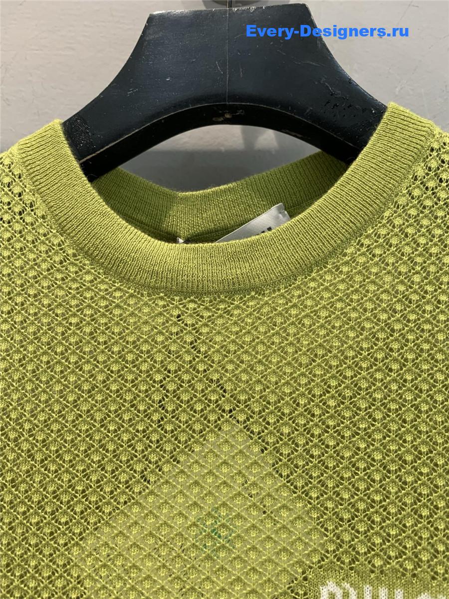 Miu Miu Green Cashmere Knit Top