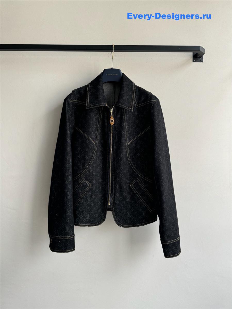 l0vis Vvtt0n monogram denim zip-up jacket