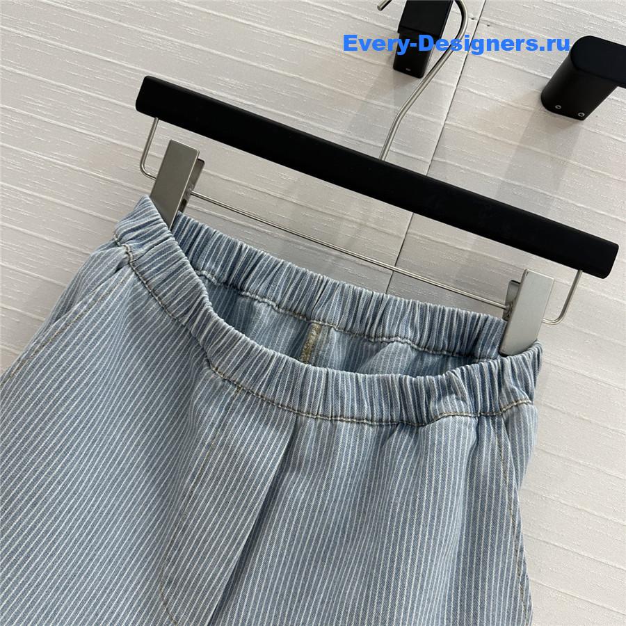 Miu Miu Striped Denim Shorts