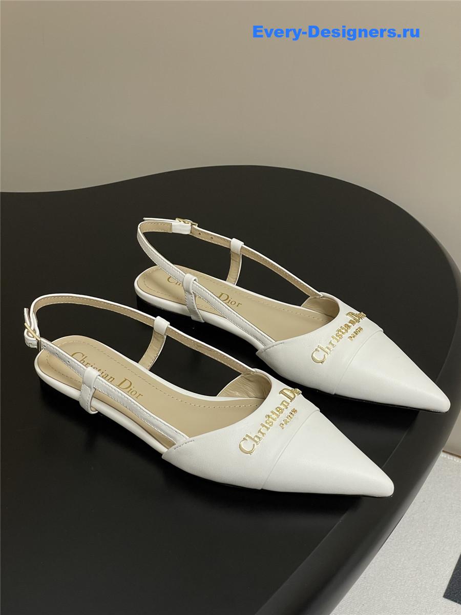D10r white slingback flats