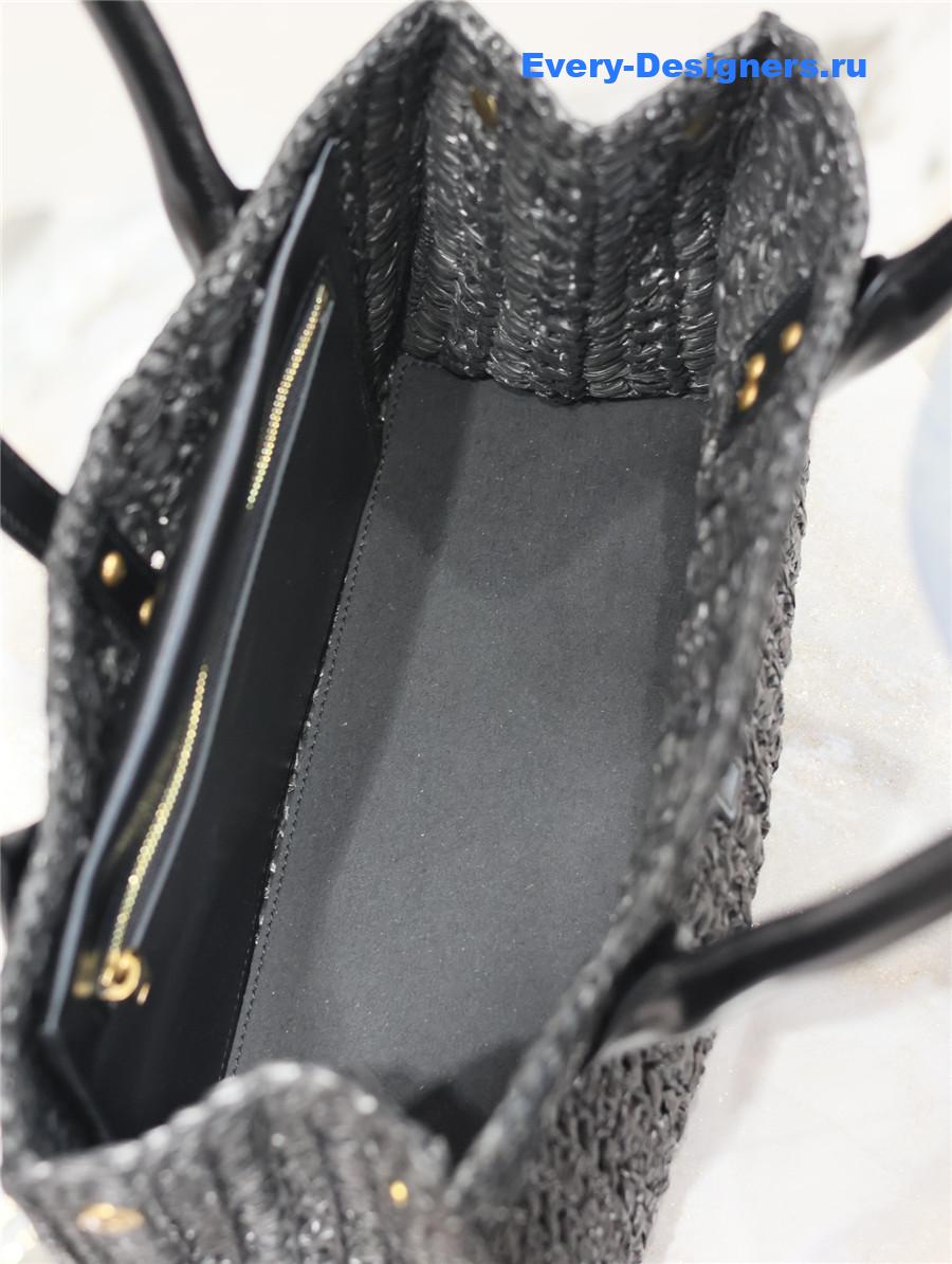 Sa1nt Lau*nt black raffia tote