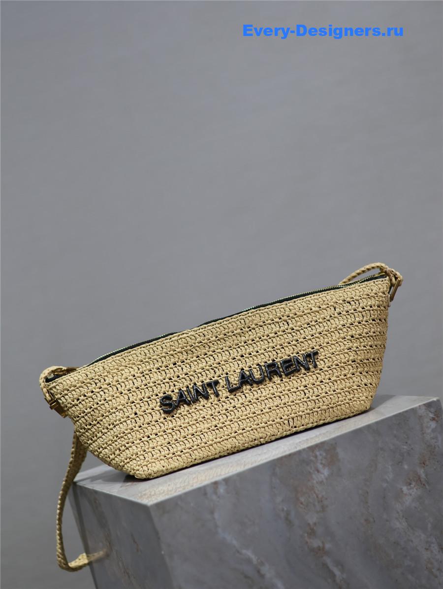 Sa1nt Lau*nt le rafia crossbody bag in brown