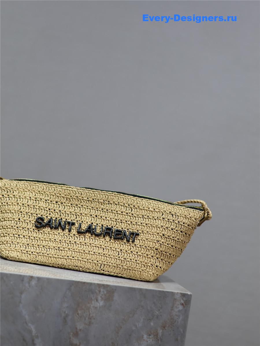 Sa1nt Lau*nt le rafia crossbody bag in brown