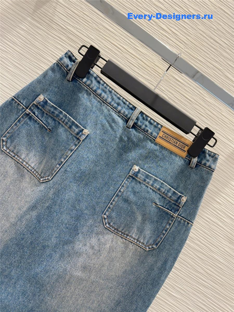 D10r cd blue denim skirt