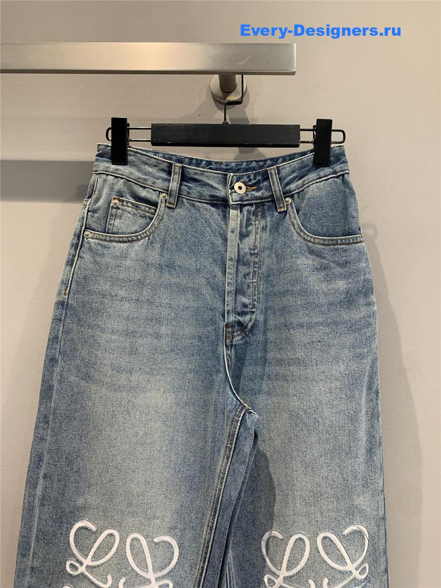 L0ew* light blue anagram jeans