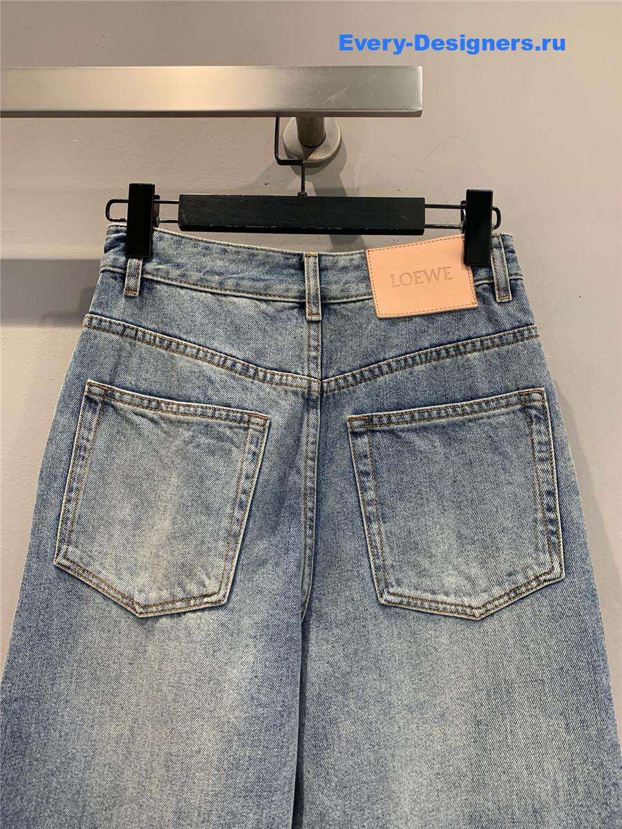 L0ew* light blue anagram jeans