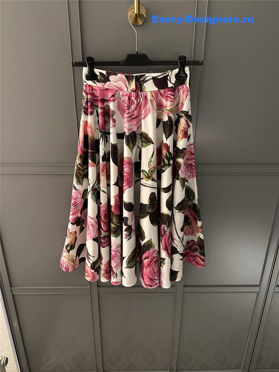 Dolce & Gabbana Rose-Print Skirt