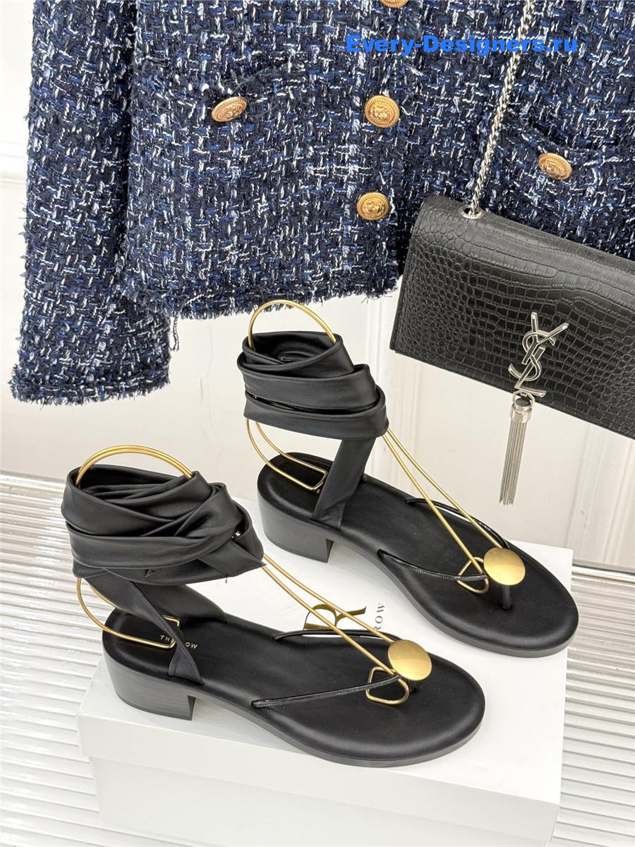 The R0w black leather thong sandals