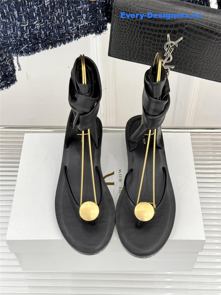 The R0w black leather thong sandals