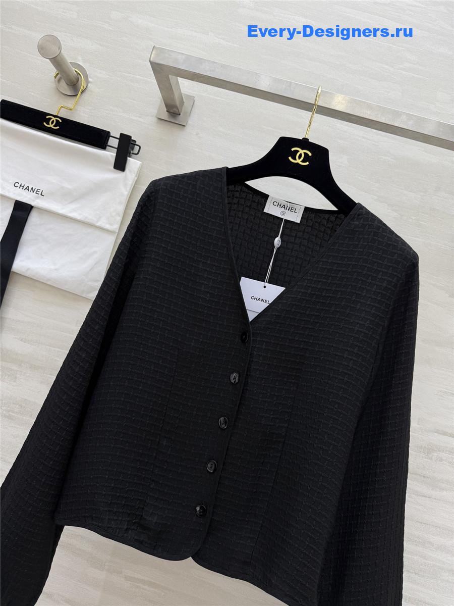 Ch**el silk jacquard cardigan jacket