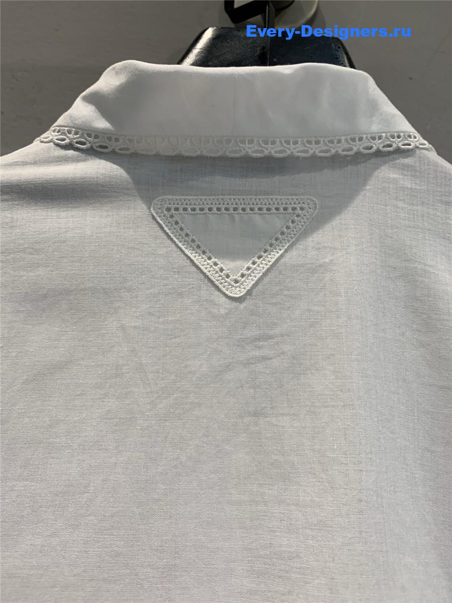 Pra*a embroidered batiste shirt