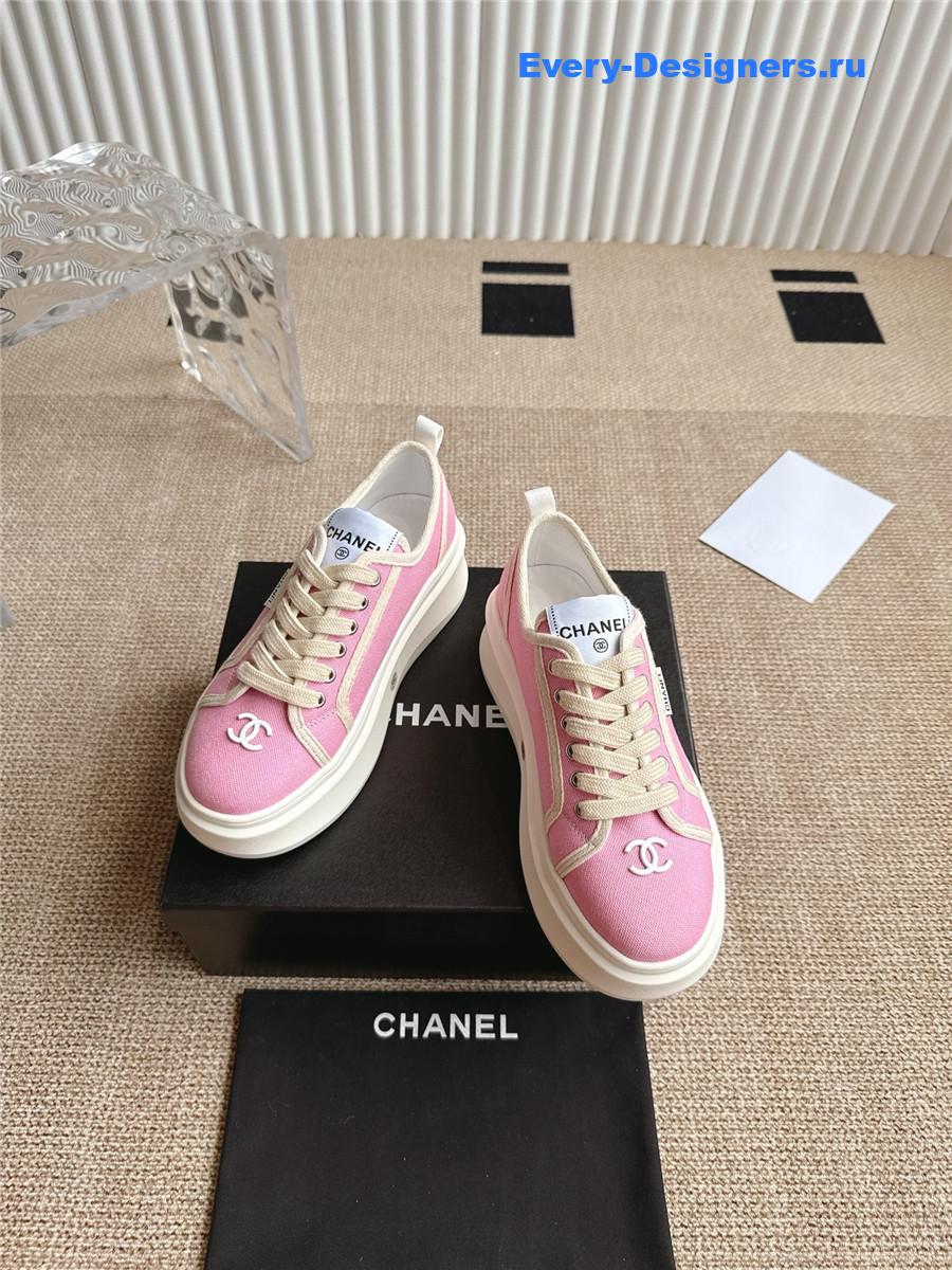 Ch**el pink cc logo platform sneakers
