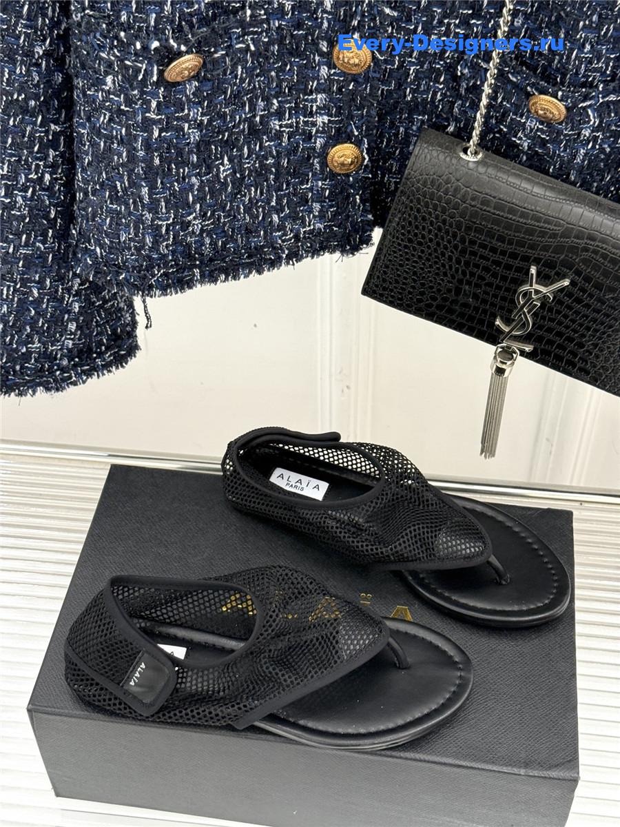 Alaïa Black Flex Mesh Sandals