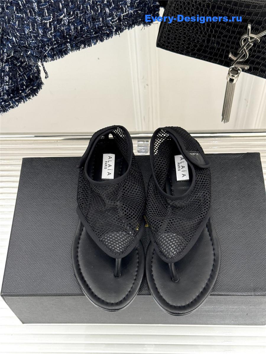Alaïa Black Flex Mesh Sandals
