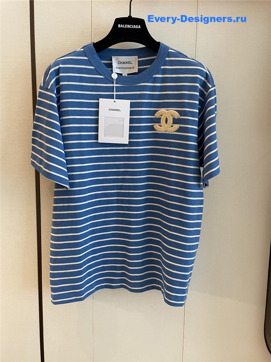 Ch**el cc logo striped top