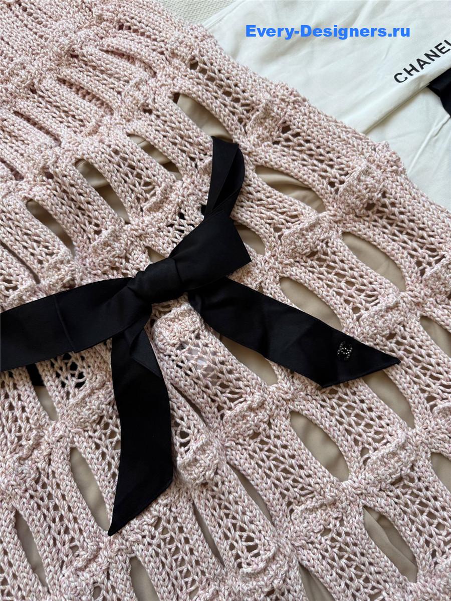 Ch**el pink hollow knit skirt