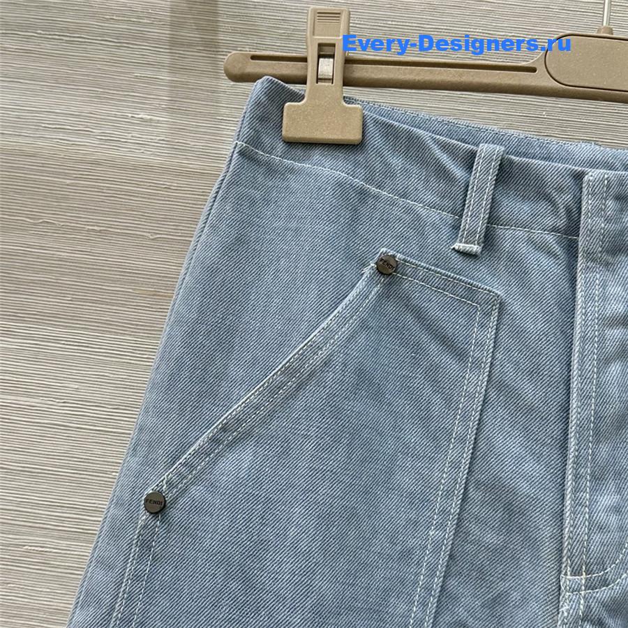 F**di ff embossed straight-leg jeans