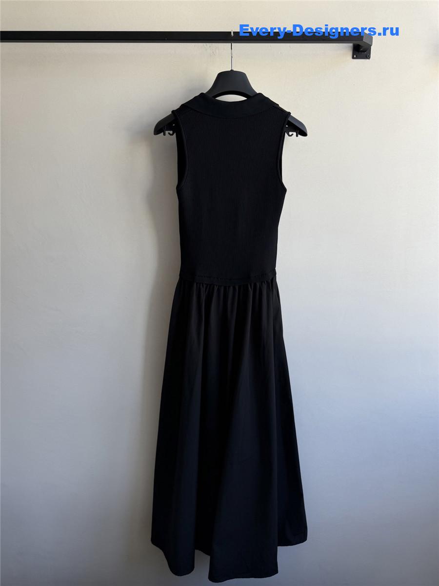 D10r black pleated mini dress