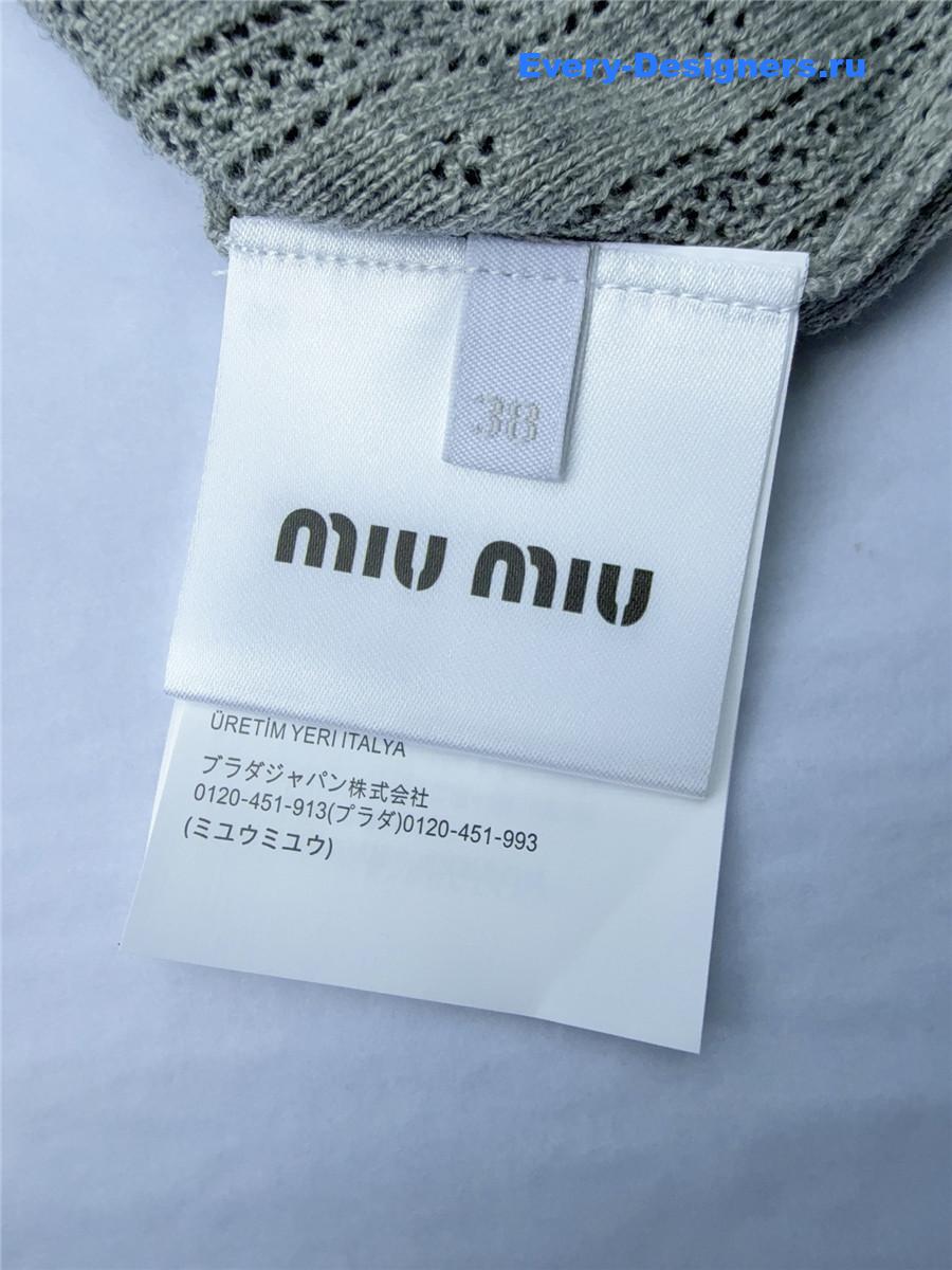 Miu Miu Gray Hollow Knit Tank