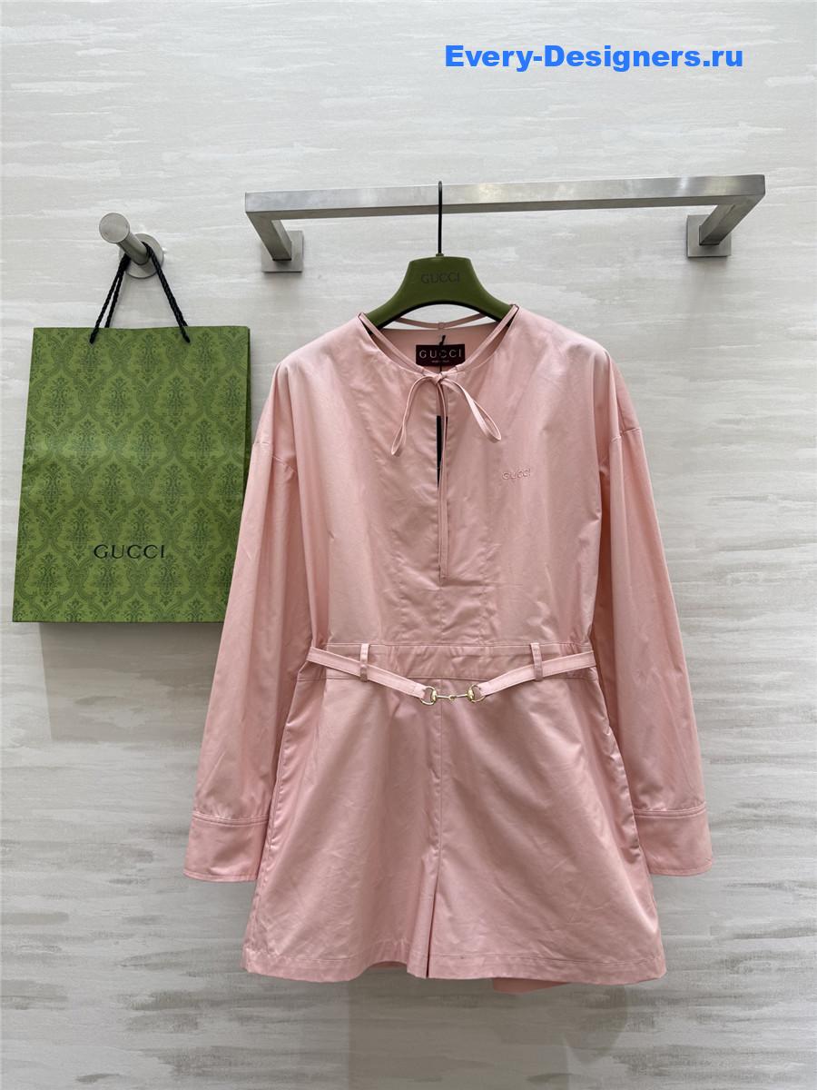 Gvc*1 pink lace-up jumpsuit