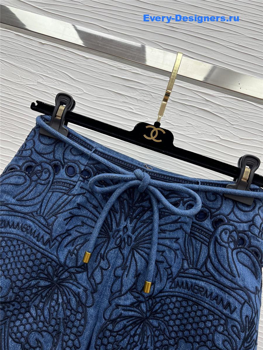Zimm Coco Embroidered Denim Shorts