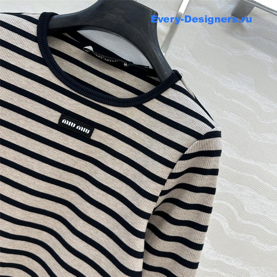 Miu Miu Striped Cropped Top