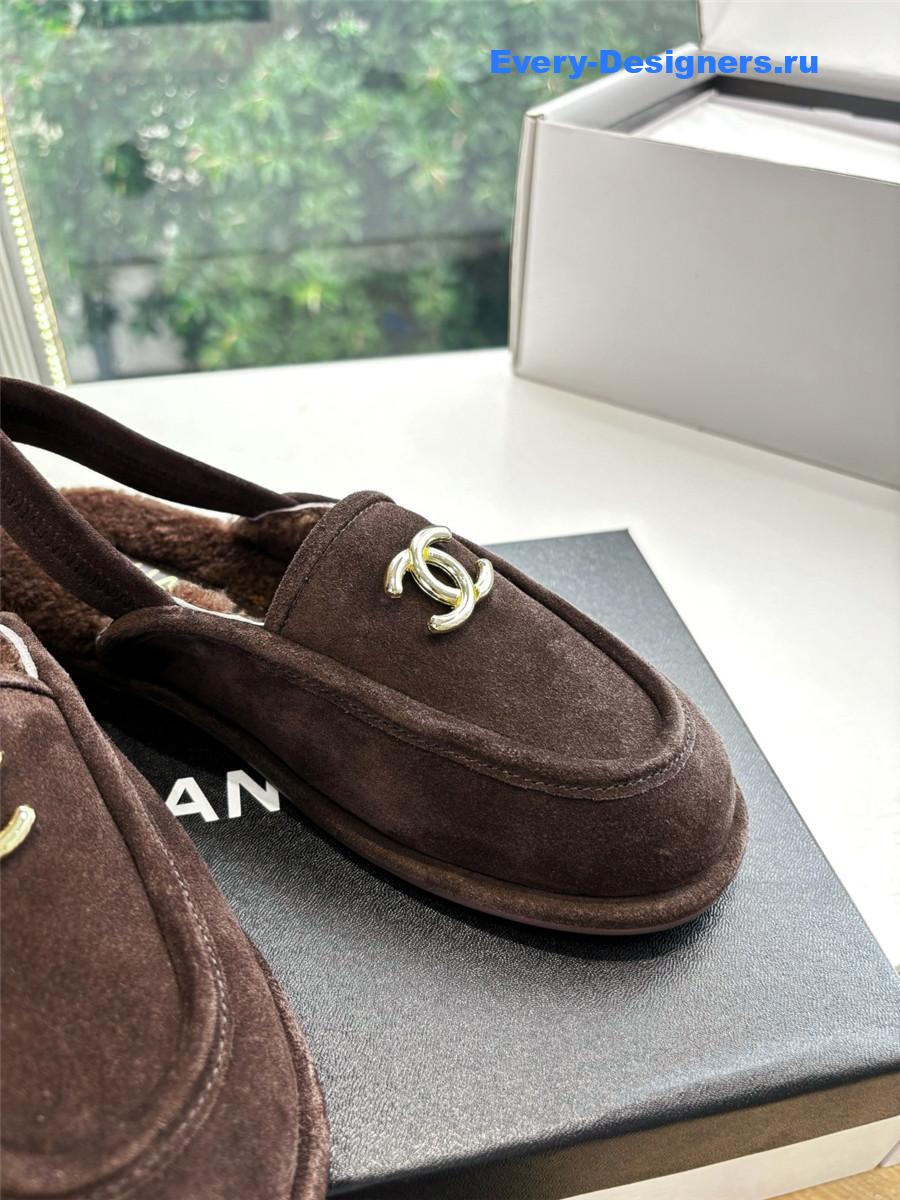Ch**el wool mary jane sandals in brown