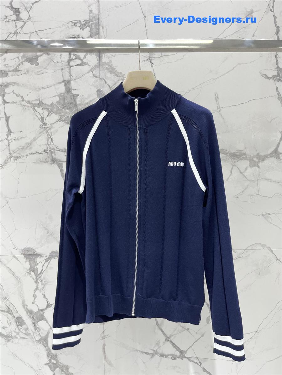 Miu Miu Dark Blue Knit Cardigan