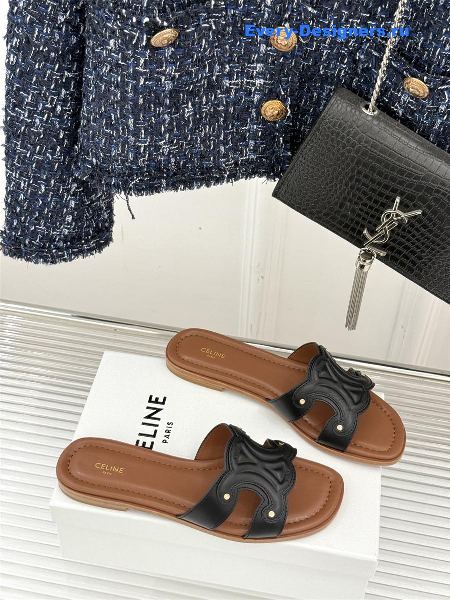 Ce1i*e triomphe leather mules in black