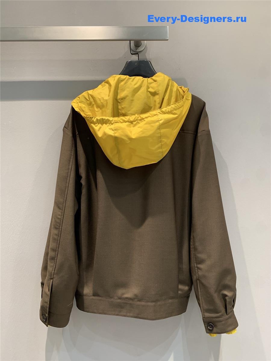 Miu Miu Peat Brown Blouson Jacket