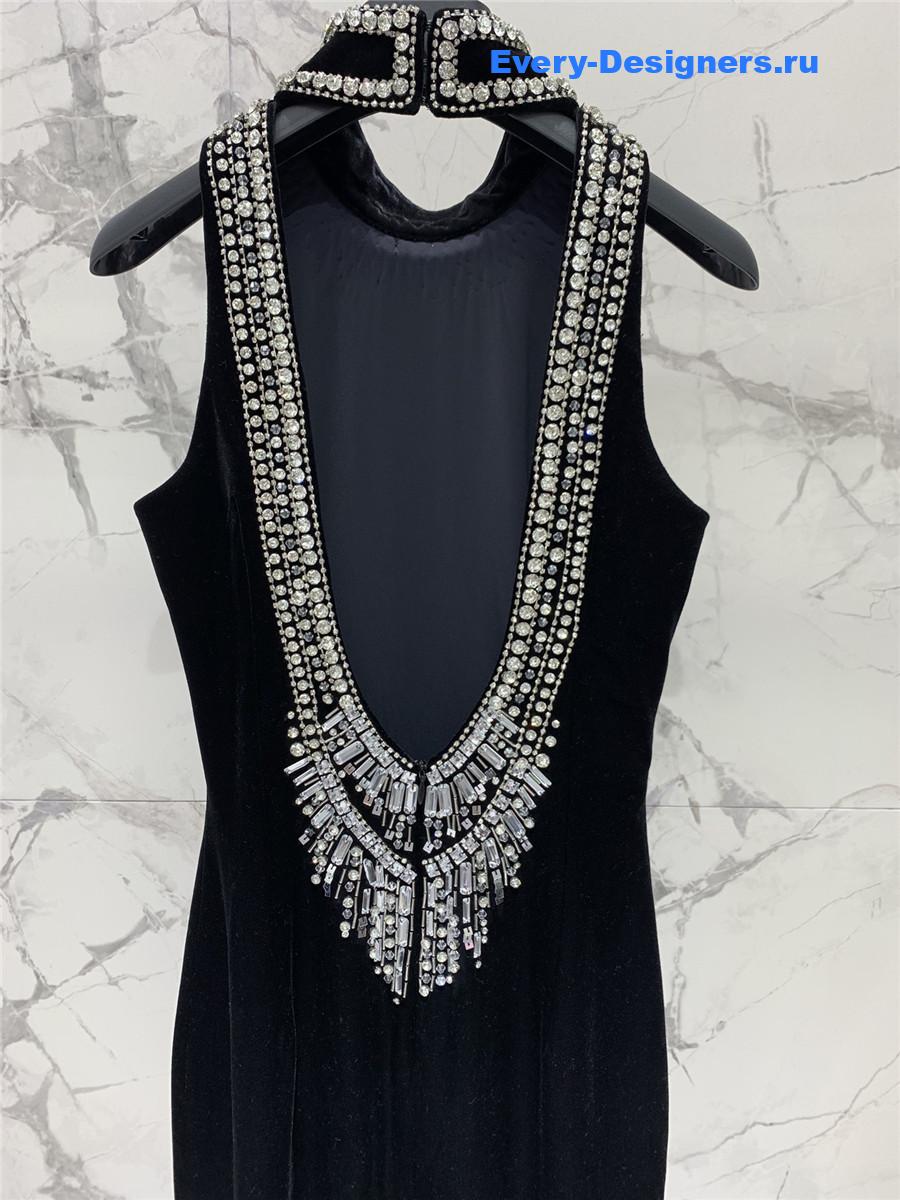 Balmain Pearl Velvet Gown