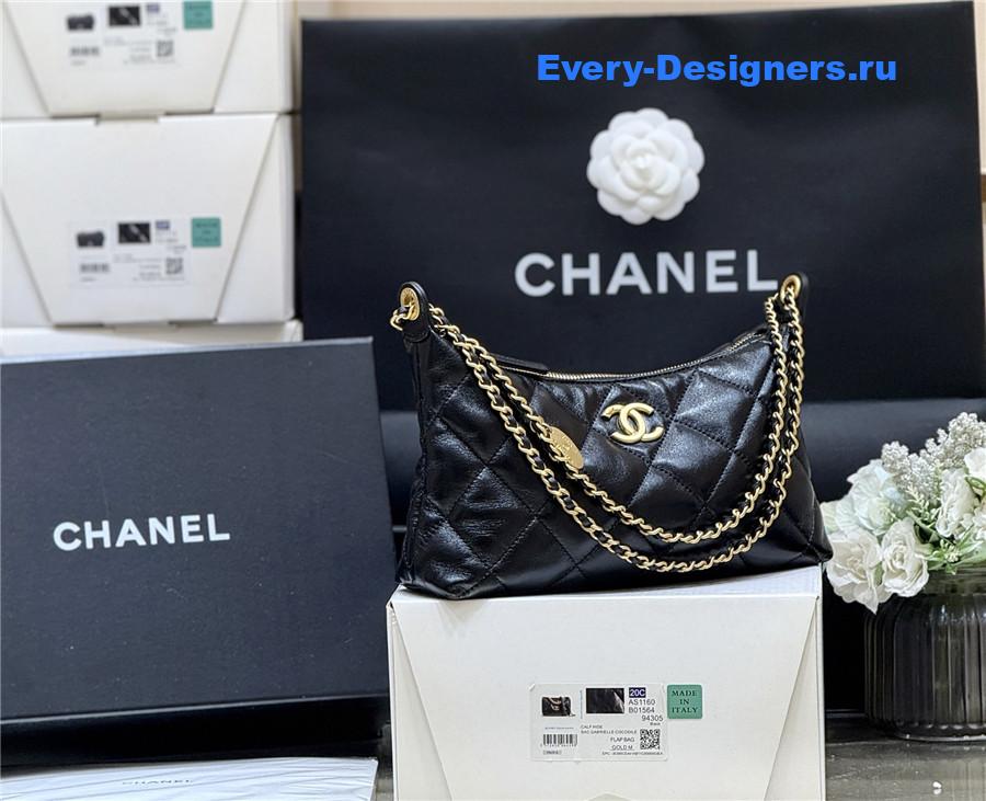 Ch**el black lambskin hobo