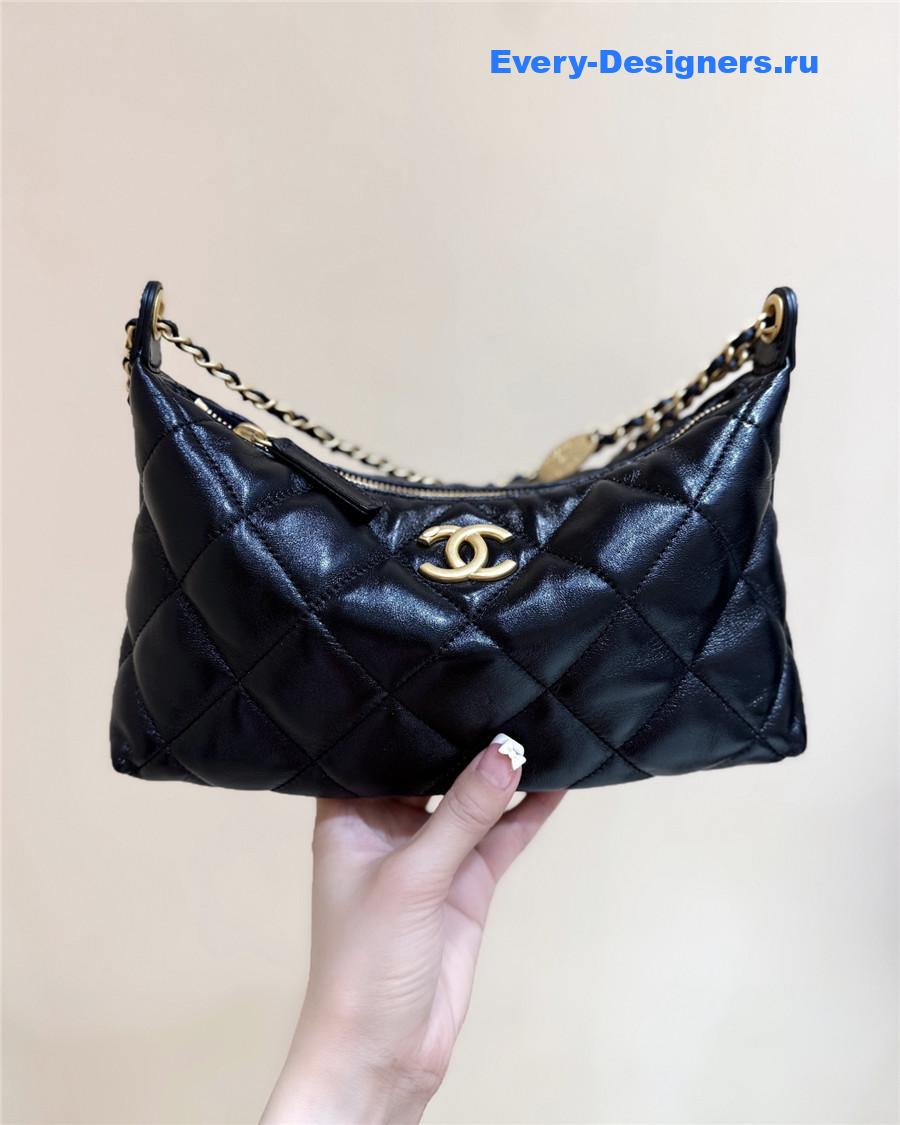 Ch**el black lambskin hobo