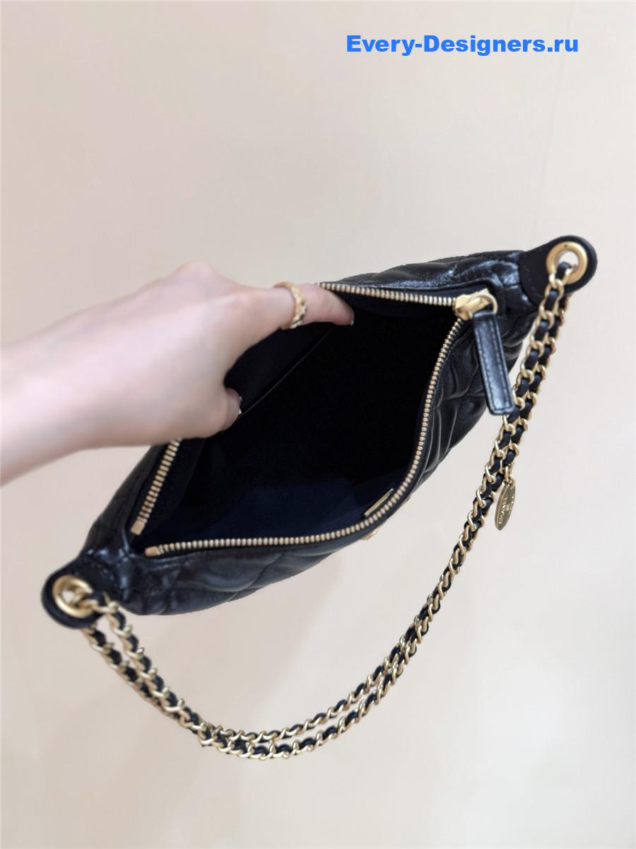Ch**el black lambskin hobo