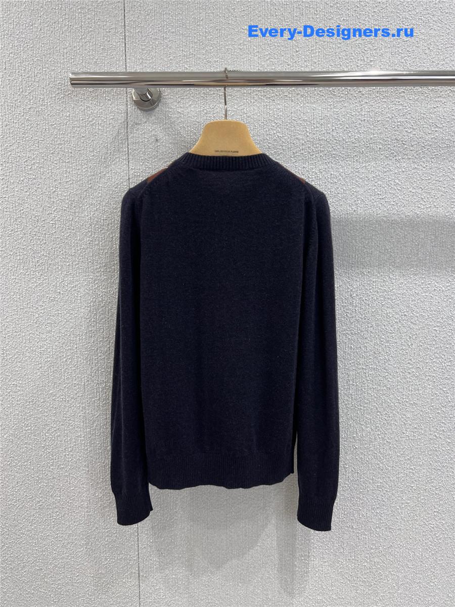 Miu Miu Blue Argyle Cardigan