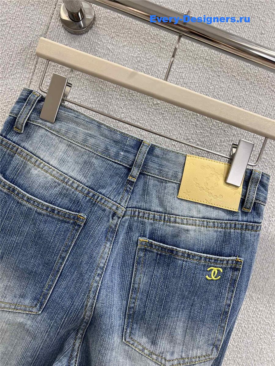 Ch**el blue wide leg jeans