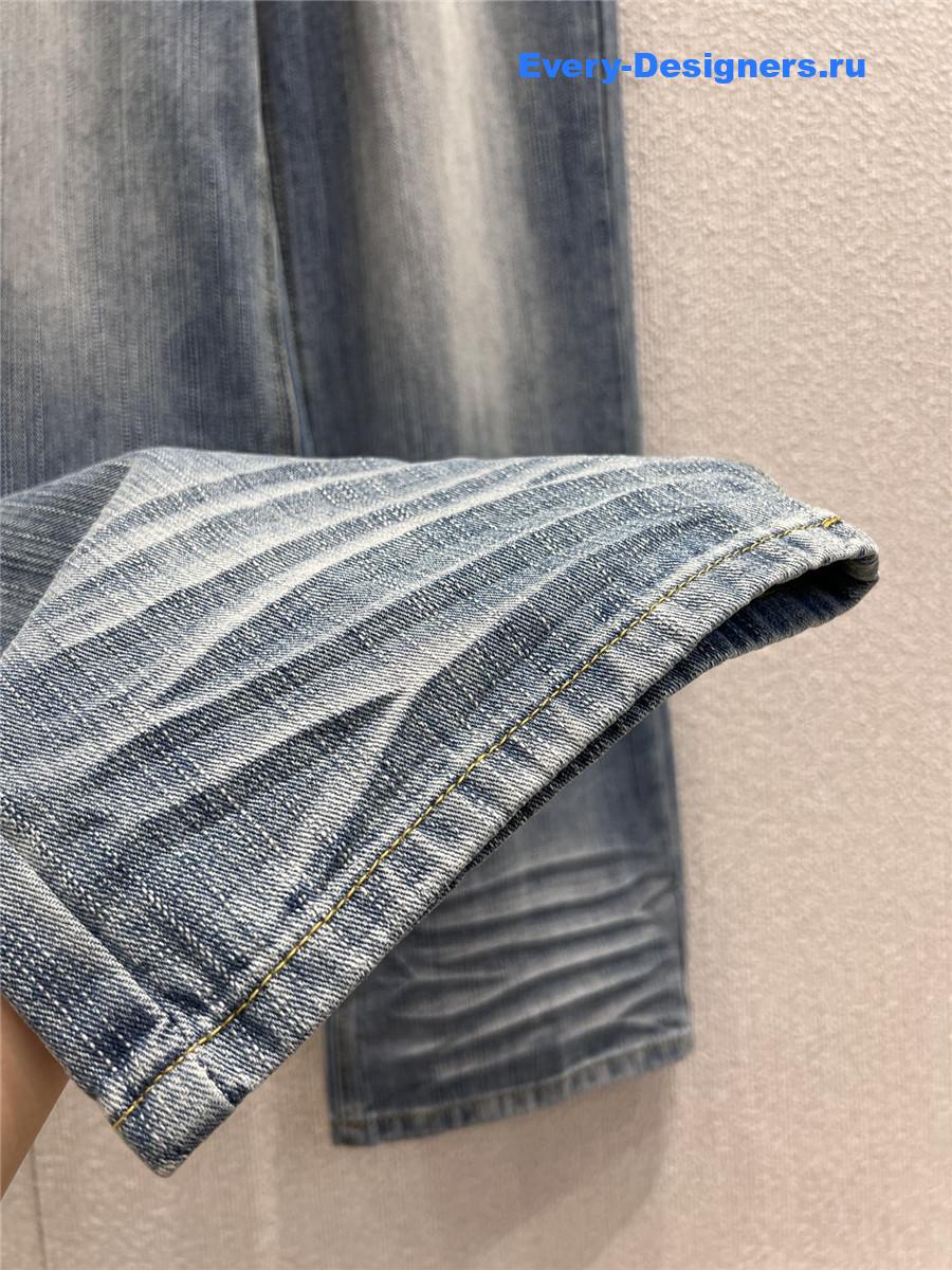 Ch**el blue wide leg jeans