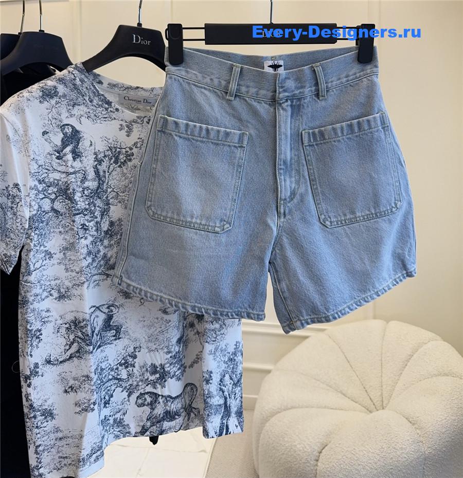 D10r printed denim shorts