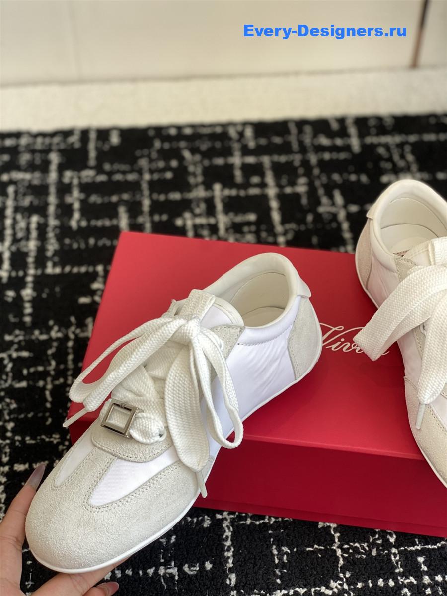 roger u1u1er viv’ low white suede sneakers