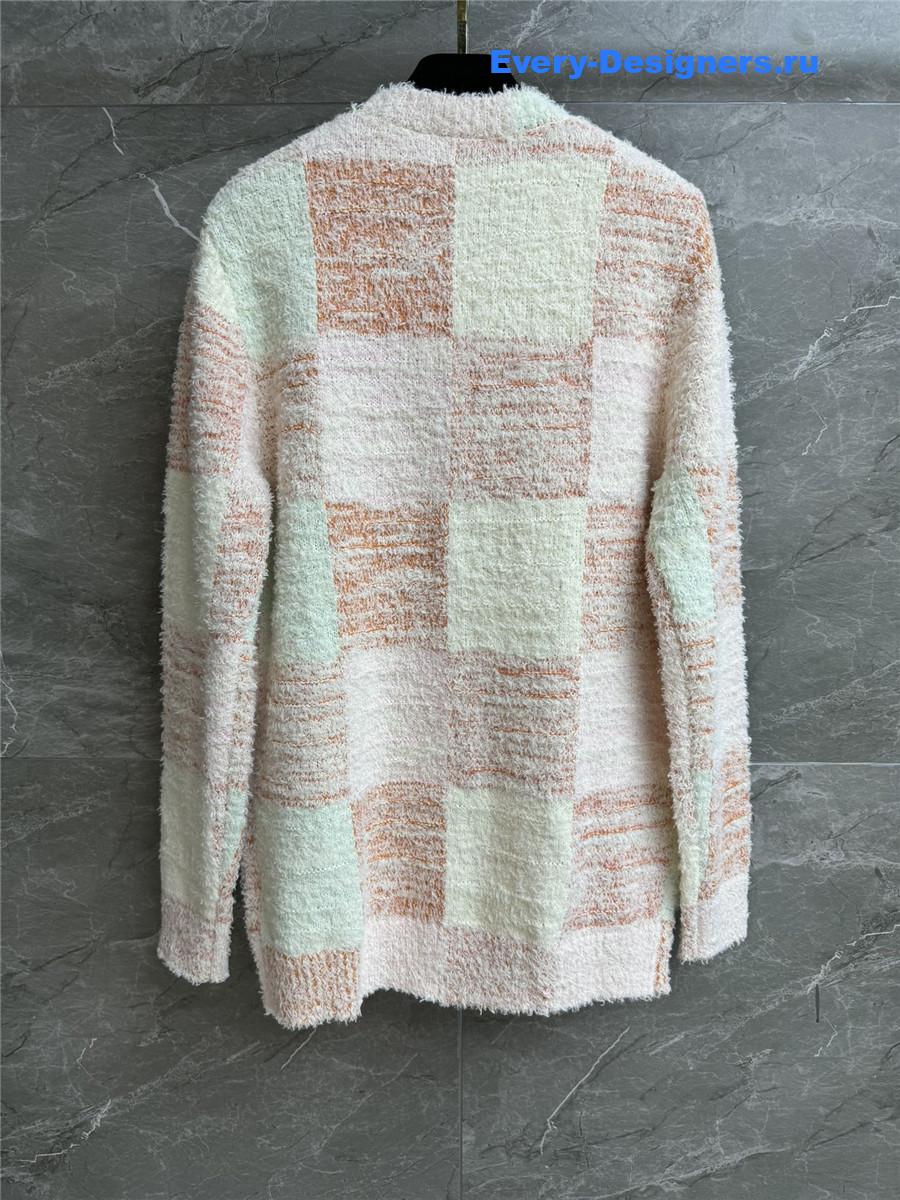 Ch**el macaron gradient plaid cardigan