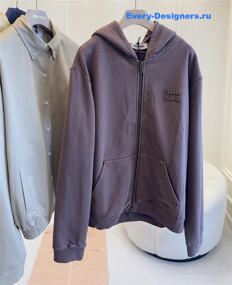 Miu Miu Purple Garment-Dyed Blouson Jacket
