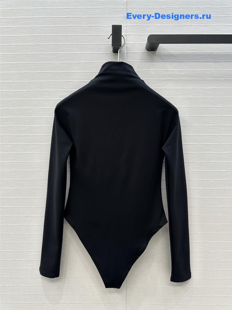 Alaia Black Long Sleeve Bodysuit