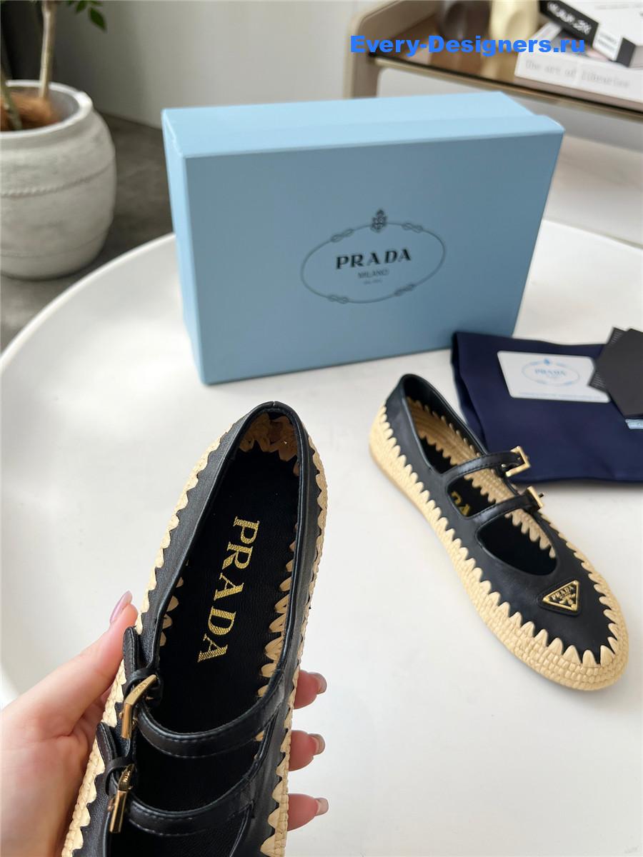 Pra*a black espadrille mary jane