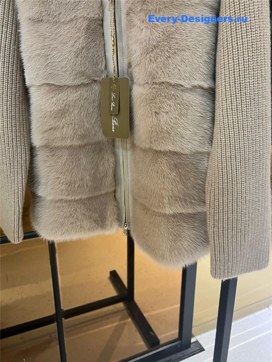 L0r0 P1ana beige mink cashmere coat